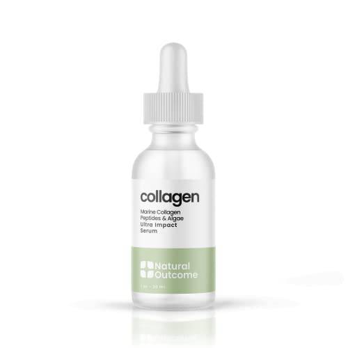 Collagen Serum For Face by Natural Outcome Skin Care - Ultra Impact Marine Collagen Peptides Serum for Face - Facial Moisturizer Anti Aging Serum Gel for Firming, Lifting and Reducing Wrinkles, 1 oz