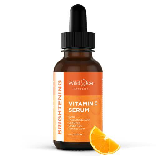 Vitamin C Serum for Face with Hyaluronic Acid - Firming Anti Aging Serum, Pore Minimizer, Acne Scars and Dark Spot Remover for Face - Vitamin C facial serum + Ferulic Acid, Vitamin E, Green Tea -4 oz