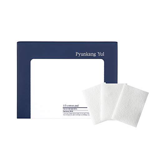 PYUNKANG YUL 1/3 Cotton Pads for Face - 3 Times Higher Absorbency from 1/3rd of Toner Use - Eye Makeup Remover Face Toner pads - Cotton Squares Lint Free Wipes - Facial Cleansing Pads - 2 x 160 pieces