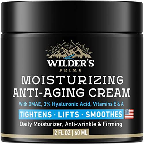 Men’s Face Moisturizer Cream - Anti Aging & Wrinkle - Made in USA - Collagen, Hyaluronic Acid, Vitamins E & A, Avocado Oil - After Shave Lotion - Age Facial Skin Care - Day & Night Moisturizing, 2 oz