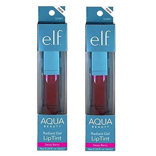 Pack of 2 e.l.f. Aqua Beauty Radiant Gel Lip Tint, Dewy Berry 57041