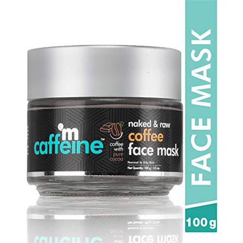 mCaffeine Coffee Clay Face Mask with Bentonite Clay, Argan Oil for healthy Skin, Blackhead Remover Facial mask for Tan removal & Pore Cleansing, Men & Women, Hydrating & Moisturizing Face Pack, 3.5 Oz