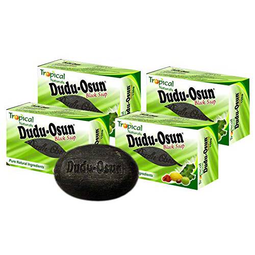 Dudu Osun Black Natural African Soap Exfoliate Cleanse Nourish Refresh Scrabe Your Skin with Bars Made of Pure Natural Ingredients Shea Butter And Aloe Vera (4 Packs)