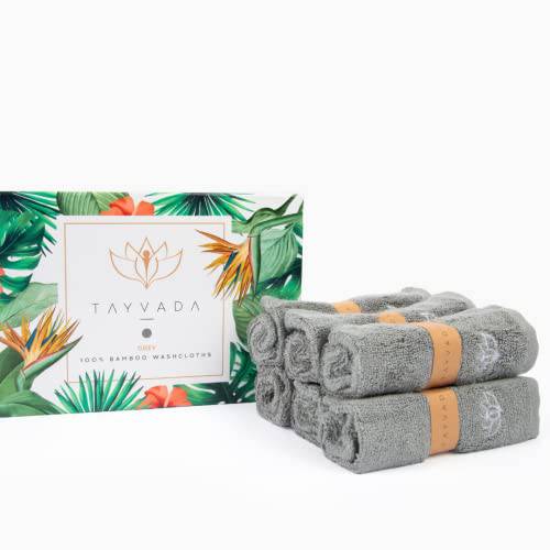 Luxurious and Ultra Soft 100% Bamboo Washcloths, NYC, USA Brand, Set of 6 Plush Washcloths for Self-Care Routine and Giftable Box