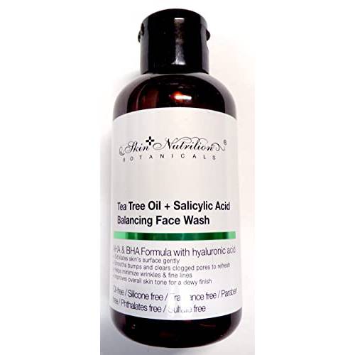 Skin Nutrition Botanical s - Tea Tree Oil + Salicylic Acid Balancing Face Wash 4oz (118ml), 4 Ounce (Pack of 1)