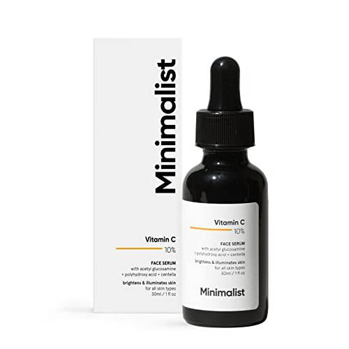Minimalist 10% Vitamin C Face Serum for Glowing Skin, 30 ml | Highly Stable & Effective Glowing Skin Vit C Serum For Women & Men