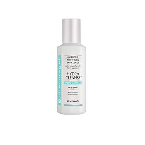 Pharmagel Hydra Cleanse Water Rinseable Facial Cleanser for All Skin Types | Natural Face Wash | Hydrating, Age Defying, and Revitalizing Face Cleanser | 3 fl. oz.