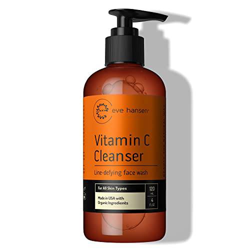 Vitamin C Cleanser Face Wash | Anti Aging Facial Cleanser for Fine Lines, Age Spots, Dark Circles | Cruelty Free Skin Care Cleansing Gel with Aloe Vera, Vitamin E (4 oz)