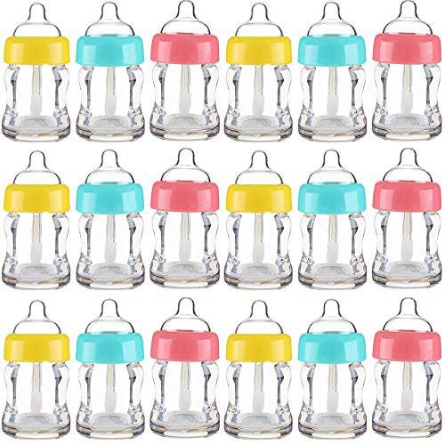 RONRONS 21 Pieces 7ml/0.24oz Novelty Milk Bottle Lipgloss Tube Bottle with Wand Clear Empty Lipstick Tube Plastic Transparent Lip Gloss Cosmetic Packaging Container with Rubber for DIY Cosmetic