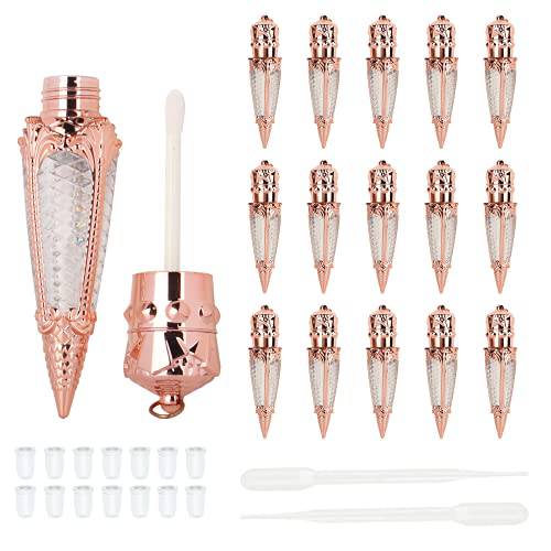 15pcs 4ml rose gold crown empty lip gloss tubes, empty Key chain lipgloss containers