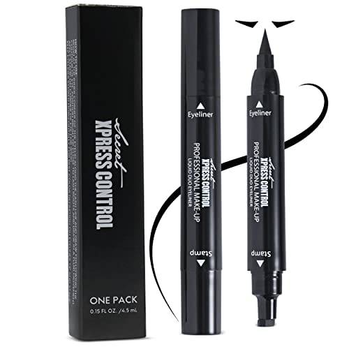 Secret Xpress Control Winged Eyeliner Stamp Waterproof Long Lasting Liquid Black Pen Cat Eye Matte Eye Makeup (Black - 1 Pack)