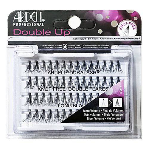 Ardell Double Up Individual Eyelashes Knot Free Naturals Long Black (12 Pack)