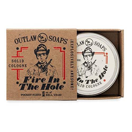 Fire in the Hole Campfire - Explosively Awesome Solid Cologne - Campfire, Gunpowder, Sagebrush, Whiskey, and Weekend Camping in a Pocket-Sized Tin - Men’s or Women’s Cologne - 1 oz. - Outlaw