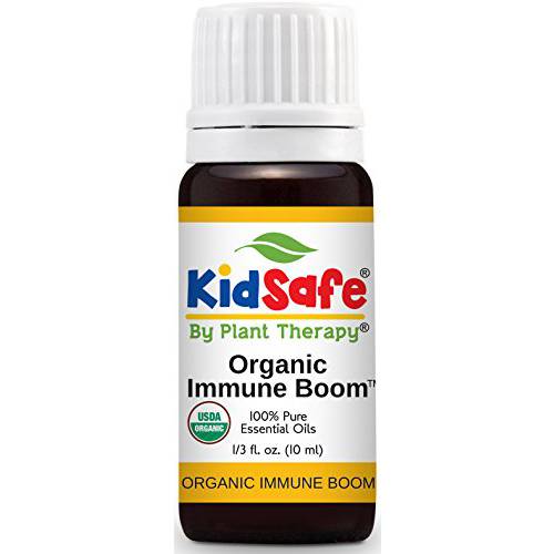 Plant Therapy Organic Immune Boom Kidsafe Essential Oil Blend 10 mL (1/3 oz) 100% Pure, Undiluted, Therapeutic Grade