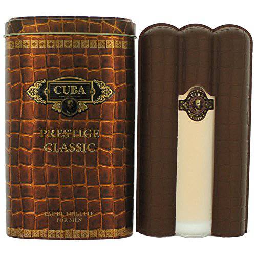 Cuba Prestige Eau De Toilette Spray | Masculine Fragrance, Authentic Mint, Coffee, with Lavender, and Caramel Notes - Casual Wear - 3.0 Oz