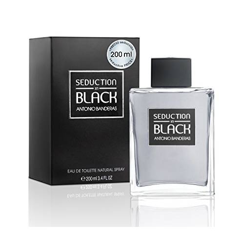 Antonio Banderas Eau De Toilette Spray for Men, Seduction In Black, 6.8 Fl Oz, Clear