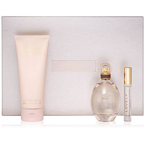Lovely by SJP - Women’s Perfume and Body Care Gift Set - Includes Eau De Parfum, Rollerball, and Soft Lotion in Iconic Lovely Fragrance - Notes of Mandarin, Lavender, and Apple - 3 pc