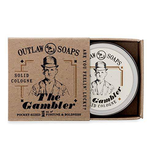 The Gambler Bourbon-Inspired Solid Cologne - The Luckiest Scent Around - Whiskey, Old-fashioned Tobacco, and a Hint of Leather in a Pocket-Sized Tin - Men’s or Women’s Cologne - 1oz. - Outlaw