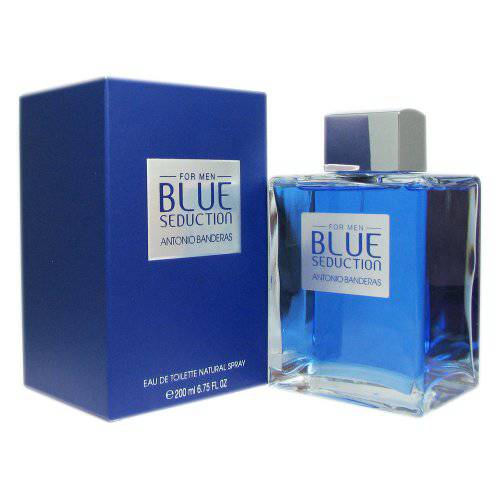 Antonio Banderas Perfumes - Blue Seduction - Eau de Toilette Spray for Men - Woody, Fresh Oriental, Aromatic Fougère Fragrance - 6.7 Fl. Oz