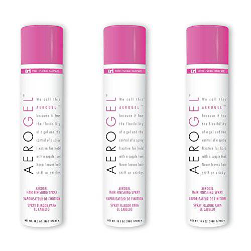 TRI Aerogel Hair Spray Extra Hold - Firm Finishing Hairspray for Women, Non Sticky Hair Spray Women Essentials, Styling Hair Products for Women, Flexible Hold Hairspray, Scented, Pack of 3, 10.5oz