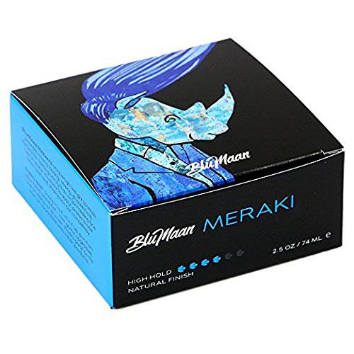 BluMaan Styling Meraki Men’s Hair Wax - Use As A Pre-styler For Volume Or Post-styler For All-day Hold - Matte Finish - High Hold - Great For All Hair Types - 2.5 oz (74 ml)