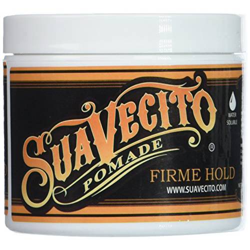 Suavecito Pomade Firme (Strong) Hold 4 oz, 3 Pack - Strong Hold Hair Pomade For Men - Medium Shine Water Based Wax Like Flake Free Hair Gel - Easy To Wash Out - All Day Hold For All Hair Styles