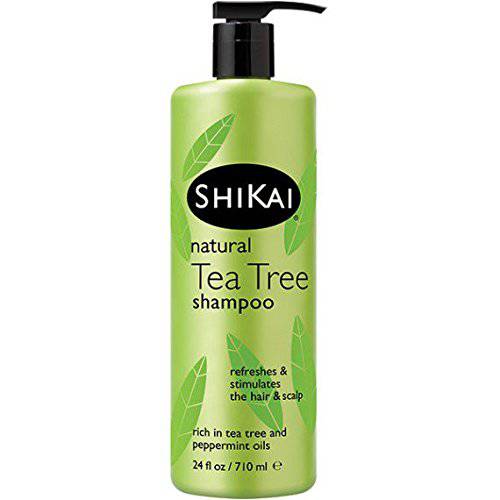ShiKai - Tea Tree Shampoo, Refreshing Hair Wash, Non-Soap Moisturizer, Restores Luster & Shine to Dull Hair, Rich in Botanicals, Great Scent, Relieves Sensitive Skin, Safe for All Hair Types (24 oz)