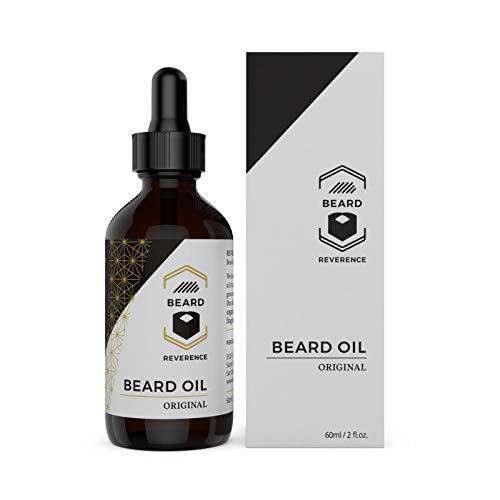 Beard Reverence All Natural Beard Oil (Unscented) Large 2oz Size - Premium Leave-in Conditioner, Softener, Moisturizer for Beard & Mustache Grooming, Health, Growth, and Care