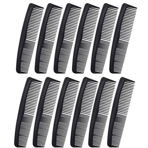 Favorict (12 Pack) Flexible Thin 5 Pocket Hair Comb Beard & Mustache Combs for Men’s Hair Beard Mustache and Sideburns (Black)