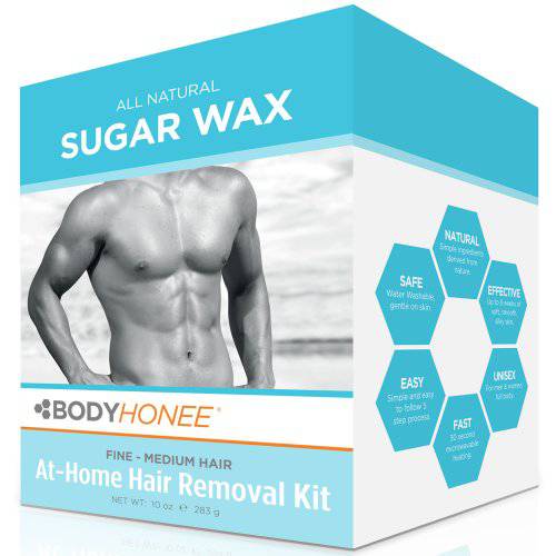 VidaSleek Sugar Wax Hair Remover for Men & Women - Sensitive Skin, 100% Natural, Gentle & Washable Formula at Home Waxing - 10 Oz