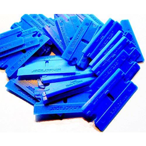MINISCRAPER 100 Pack Plastic Razor Blades Double Edged Polycarbonate