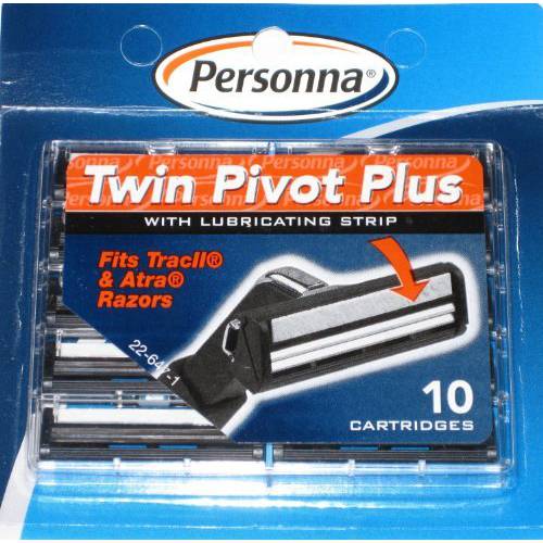 30 Personna Twin Pivot Plus Cartridges with Lubricating Strip for Atra & Trac II Razors - 3 Packs of 10 Blades