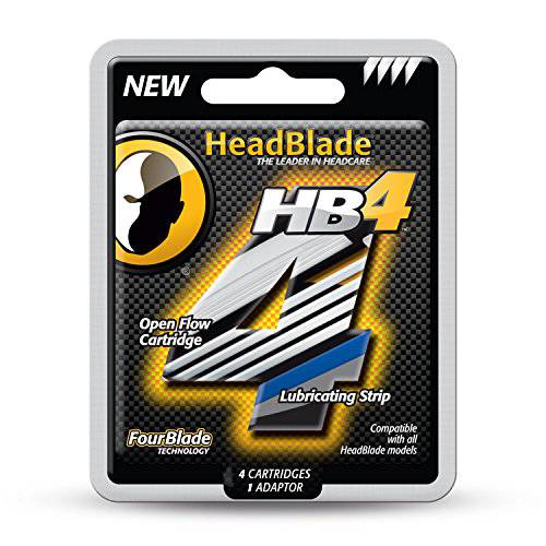 HeadBlade Men’s HB4 Refill Shaving Razor Blades 4 Count (Pack of 1)