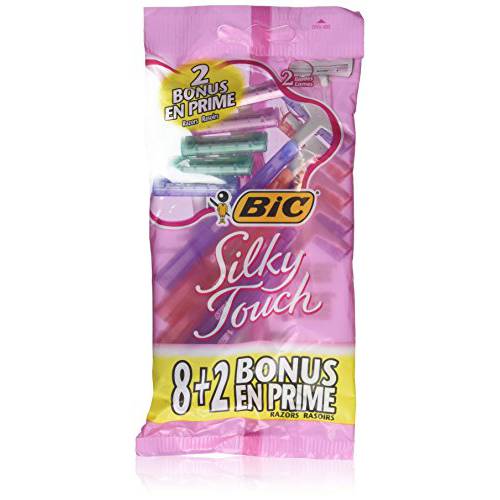 BIC Silky Touch Women’s Twin Blade Disposable Razor, 10 Count - Pack of 4 (40 Razors)