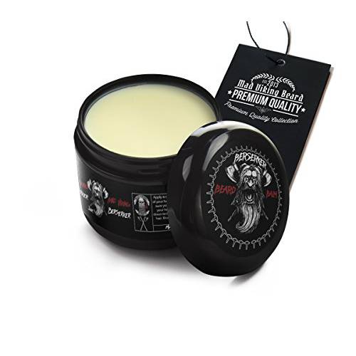 Mad Viking Beard Co Berserker 2 Ounce Beard Balm, Medium to Heavy Hold, All Natural and Organic Ingredients, Paraben and Cruelty-Free, Maintain and Manage Beard Hair, Best Gift for Him and Husband