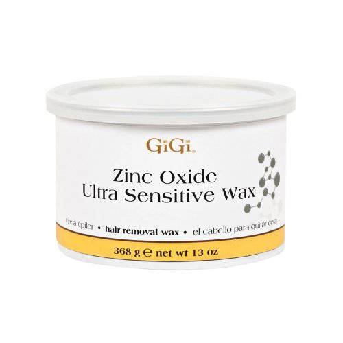 GiGi Zinc Oxide Ultra Sensitive Hair Removal Wax, Gentle and on Extra-Delicate Skin, 13 oz., 1-pc