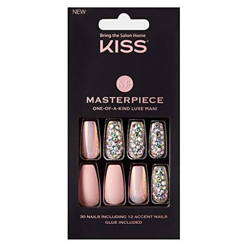 Kiss Masterpiece One-Of-A-Kind Luxe Mani Nails w/Glue (KMN02)
