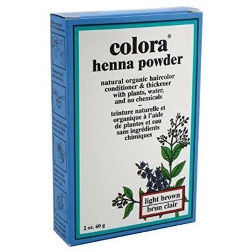 Colora Henna Powder Hair Color Light Brown 2 Ounce (59ml) (3 Pack)