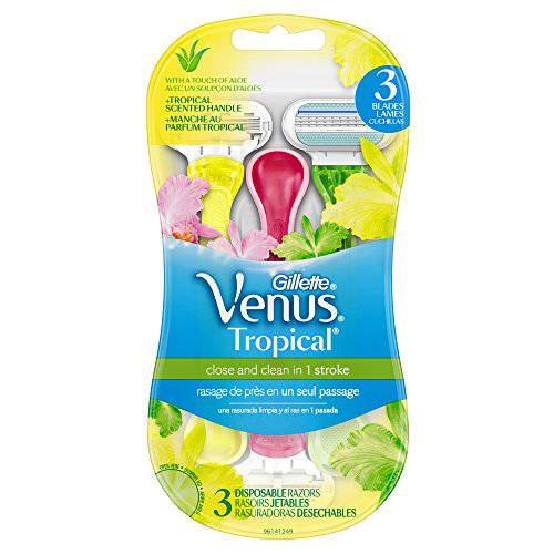 Gillette Venus Tropical Women’s Disposable Razor - Single Package of 3 Razors