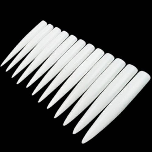 120pcs White Long Sharp Stiletto Fake Nail Tips False Nail Art Tip Manicure