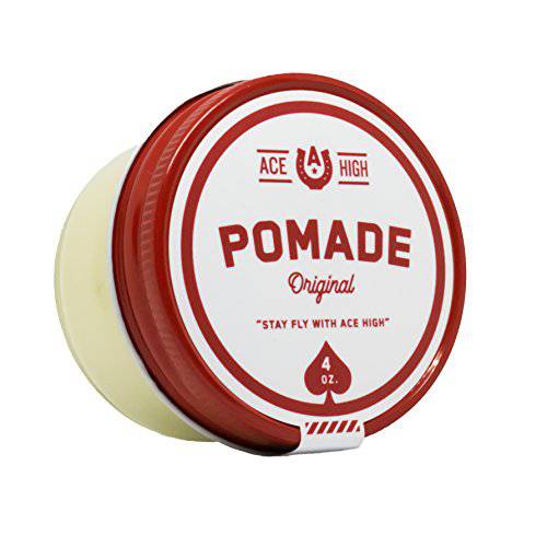 Ace High Pomade, Strong Hold, Natural Shine, Water Based, Hand Crafted, 4oz