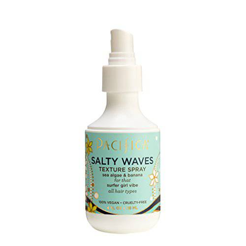 Pacifica Beauty, Salty Waves Texture Spray, Sea Salt Spray for Hair, Beachy Waves, Wavy Hair Products, Hydrating, Banana Scent, Curl Enhancing, Paraben Free, Sulfate Free , Vegan & Cruelty Free