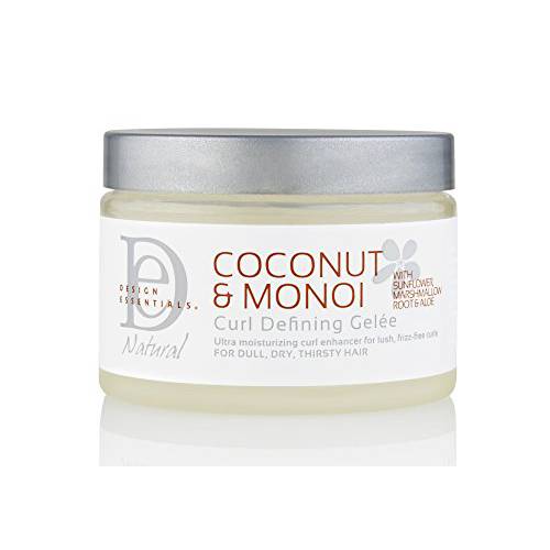 Design Essentials Natural Coconut & Monoi Curl Defining Gelee, with Sunflower, Marshmallow Root & Aloe, 12 Ounce