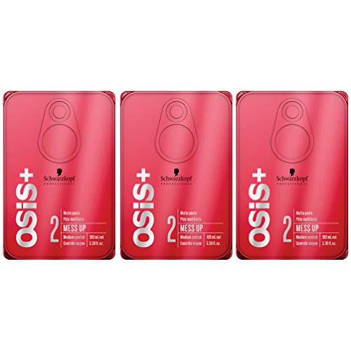 OSiS+ MESS UP Matte Paste, 3.38 Ounce (Pack of 3)