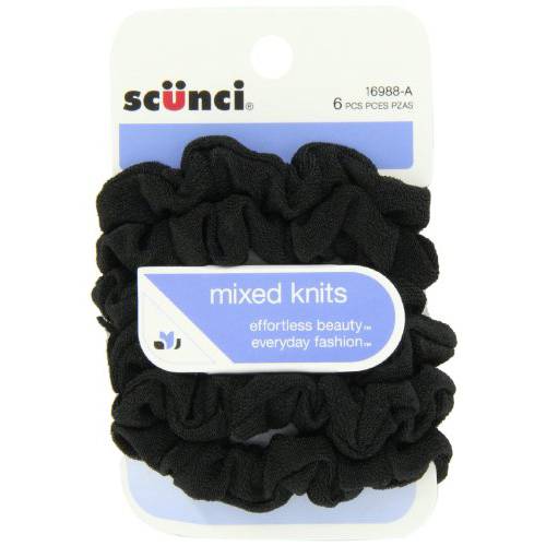 Scunci Effortless Beauty Mini Slinky Black Twisters, 12-Count by Scunci