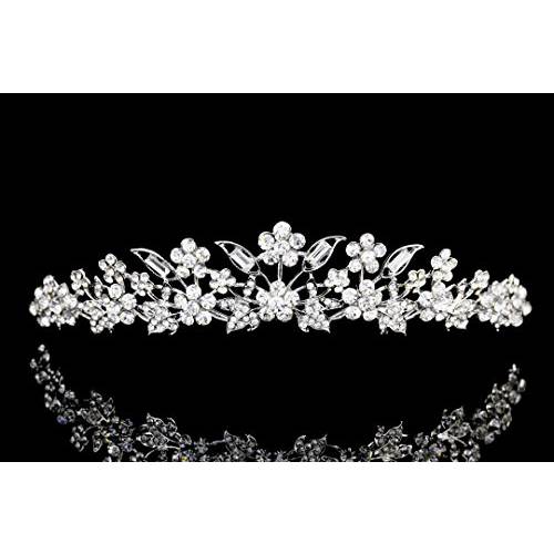 Bridal Floral Rhinestone Crystal Prom Wedding Tiara Crown T975