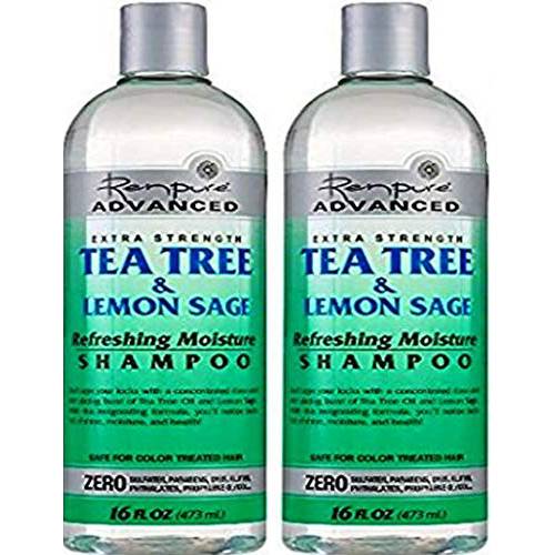 Renpure Advanced Extra Strength Tea Tree & Lemon Sage Refreshing Moisture Shampoo 16oz (Pack of 2) Renpure