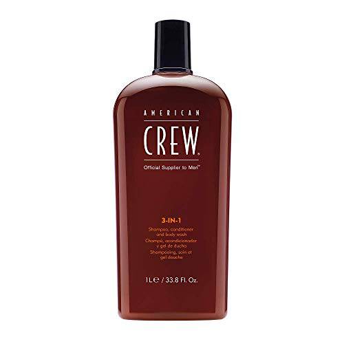Shampoo, Conditioner & Body Wash for Men by American Crew, 3-in-1, 33.8 Fl Oz
