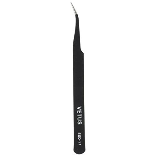 Vetus Pro ESD Safe Fine Tip Curved Tweezers - ESD-17