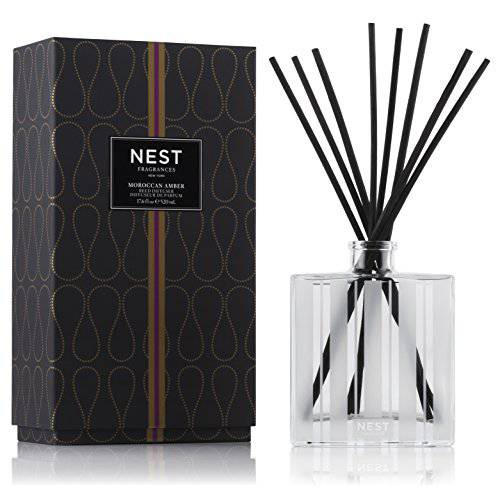 NEST Fragrances Moroccan Amber Luxury Reed Diffuser, 17 Fluid Ounces